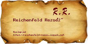 Reichenfeld Rezső névjegykártya